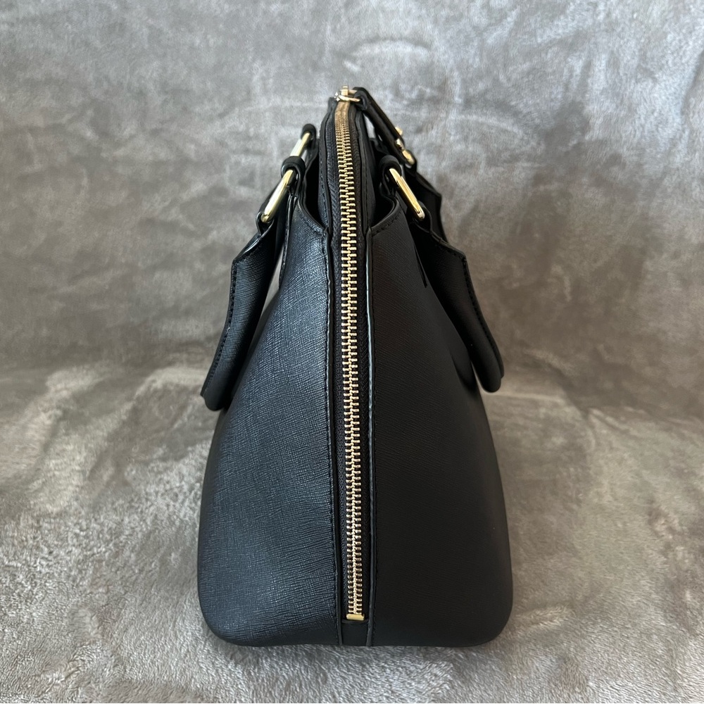 Karl Lagerfeld Paris Dome Black Satchel Purse - Picture 5 of 6
